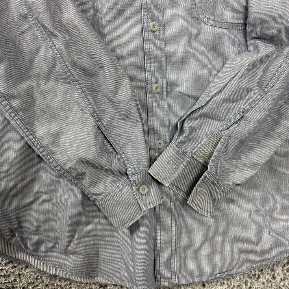 Vintage Levis Shirt Mens Medium Blue Grandpa Grandfather Band Collar Button Up - Picture 10 of 15